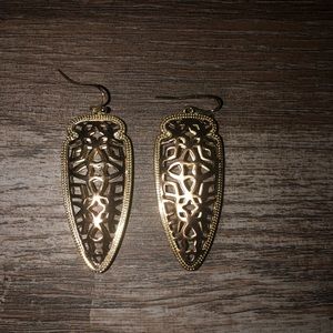 Kendra Scott Caged Gold Arrowhead Earrings